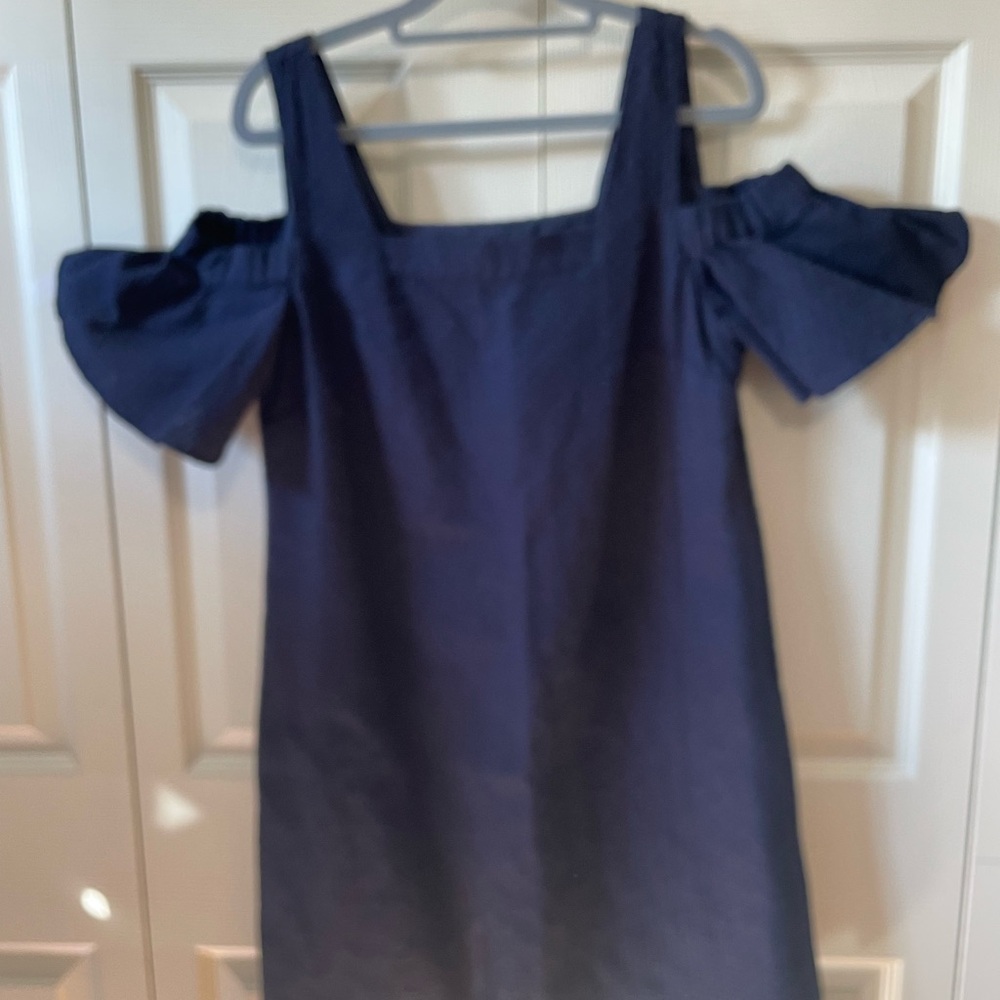 J. Crew Textured Navy Dress